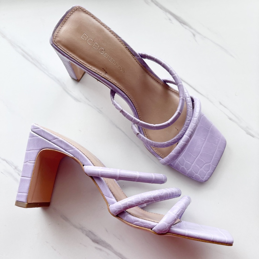BCBGenration Purple Heeled Sandals